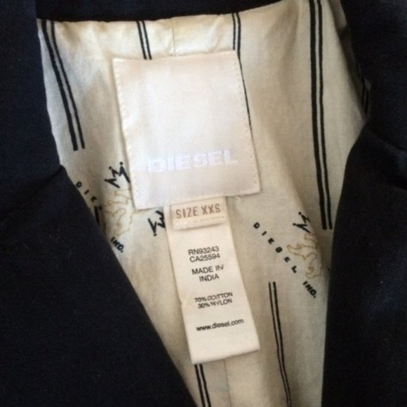 Diesel Black Soft Denim Jacket Blazer - Picture 6 of 7